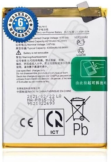 QCWITRO Mobile Battery For Original BLP815 Battery for One Plus Nord N10 5G Battery with 6 Month Warranty**-image-37