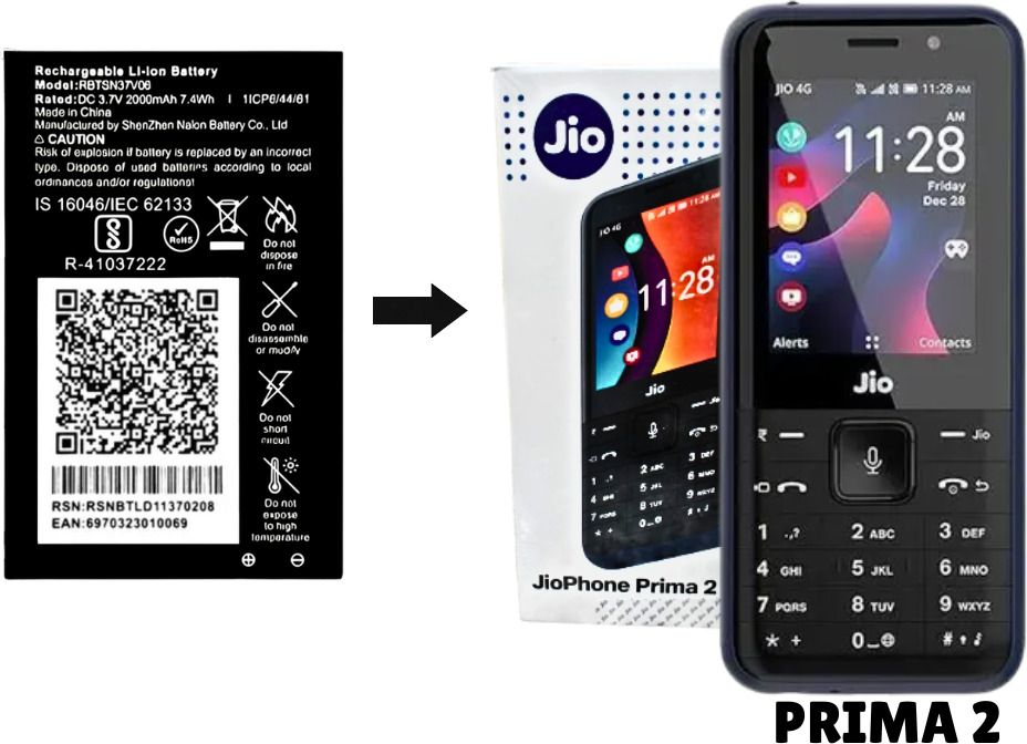 plugkit Mobile Battery For JIO PRIMA2-image-0