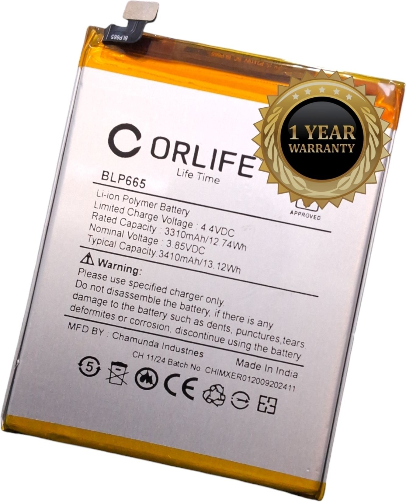 orlife Mobile Battery For Oppo Realme 1, BLP665 (Oppo F7 Youth) CPH1859/CPH1861 (1 Year Replacement Warranty)-image-43