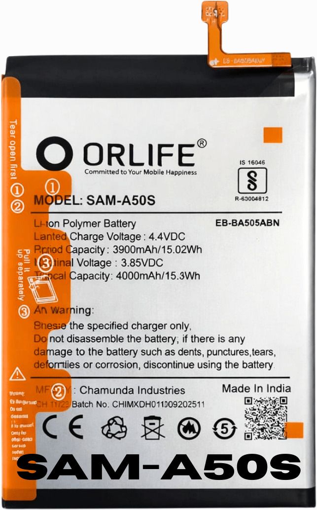 orlife Mobile Battery For Samsung A50s SM-A507F, SM-A507FN/DS ( 1 Year Replacemant Warranty )-image-2