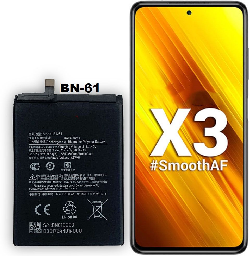 BKN Mobile Battery ForXIAOMI / REDMI / POCO Original Xiaomi Poco X3 Battery BN61 - 6000mAh-image-19