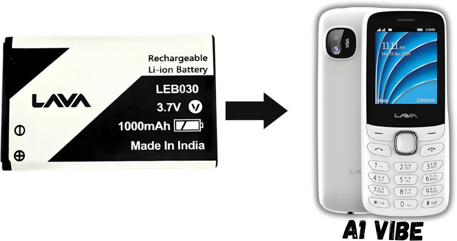 plugkit Mobile Battery For LAVA LAVA A1 VIBE 2025