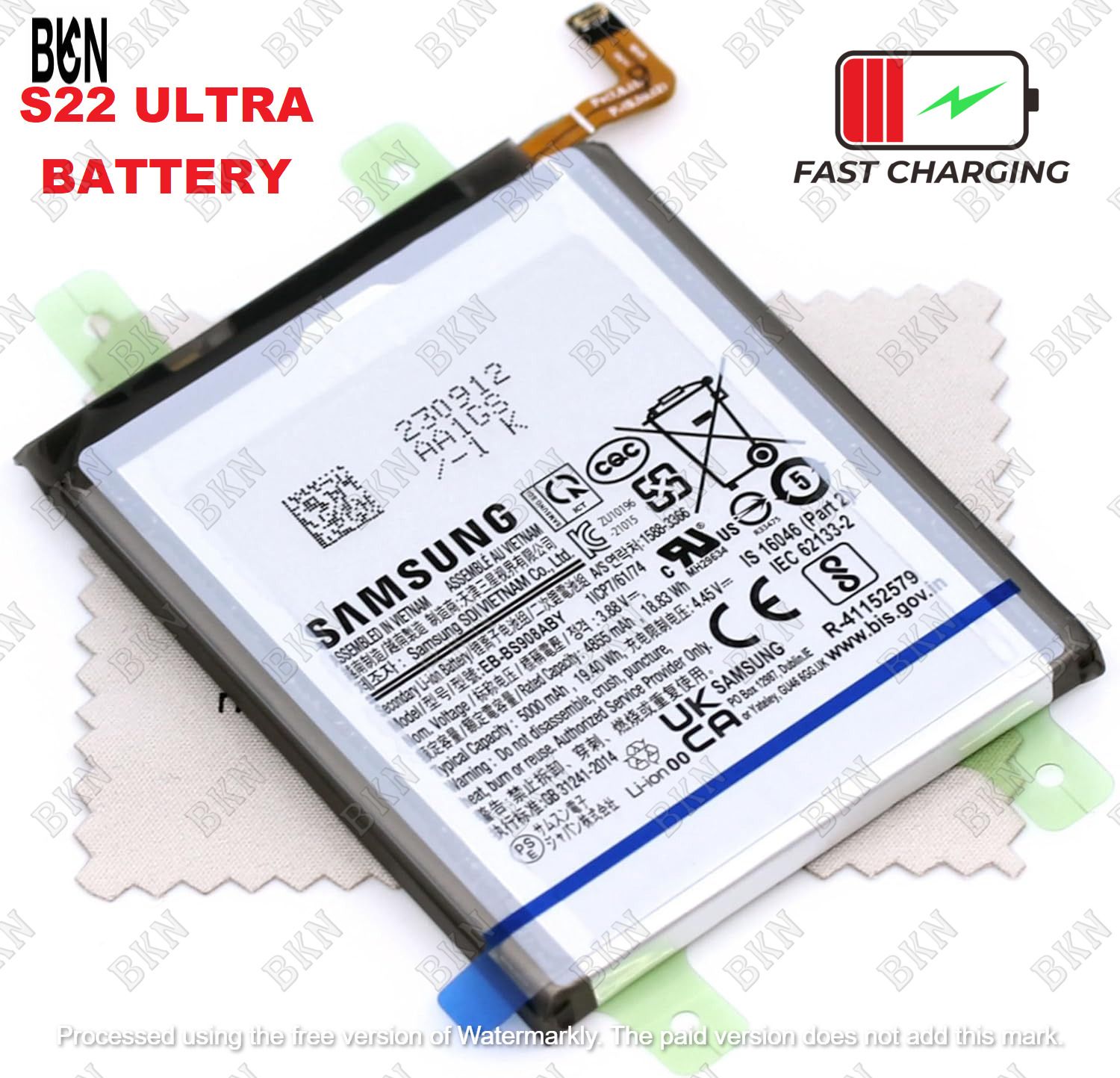 BKN Mobile Battery For SAMSUNG CERTIFIED Samsung Galaxy S22 Ultra (SM-S908B) Battery EB-BS908ABY-image-41