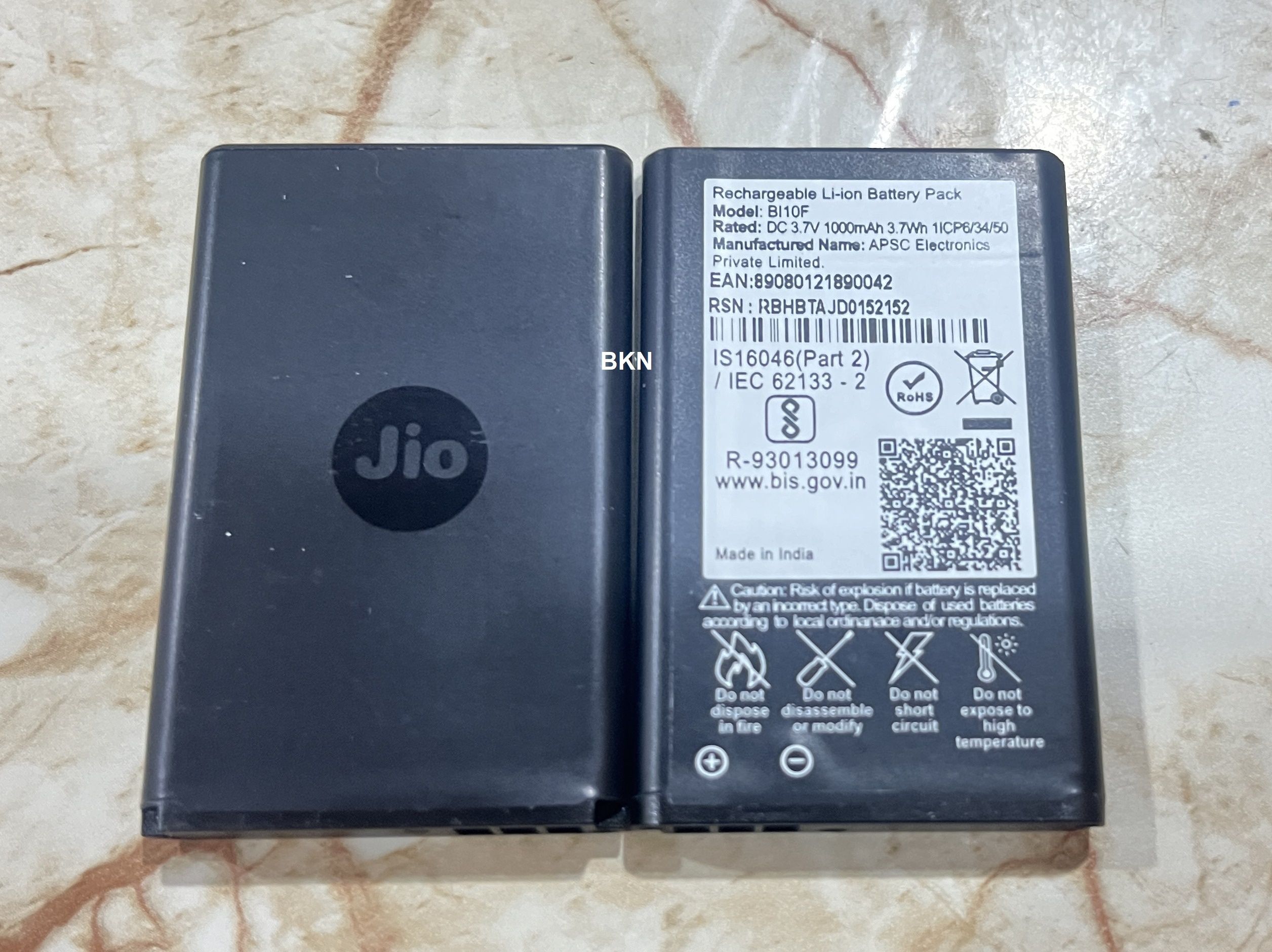 BKN Mobile Battery For JIO JIO compataible Battery for JIO Jio Bharat V2 4G/K1 KARBONN AC10F-image-3