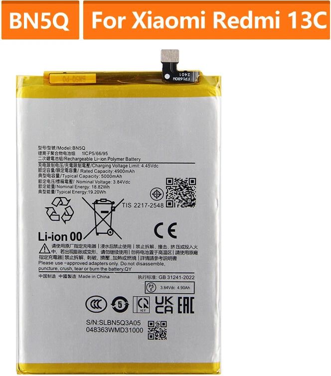 BKN Mobile Battery For XIAOMI / REDMI ORIGNAL BATTERY FOR REDMI 13C 5G / POCO M6 5G / POCO C65 BATTERY (BN5Q) 5000 MAH-image-21