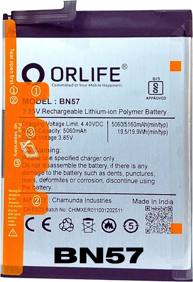 orlife Mobile Battery For Poco Poco X3 Pro and Poco X3 NFC | BN57 ( 1 Year Replacemant Warranty )-image-9