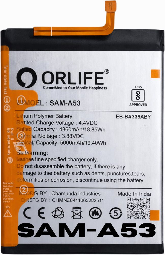 orlife Mobile Battery For Samsung A53 5G SM-A536 Series | A53 ( 1Year Replacemant Warranty )-image-29