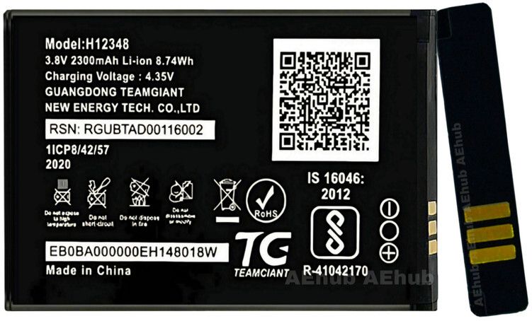 AEHUB Mobile Battery For Jio 4G Wireless Router/Jio M2/Jio M2s/Jio fi2/Hotspot Dongle/H12348/ 2300mAh-image-0
