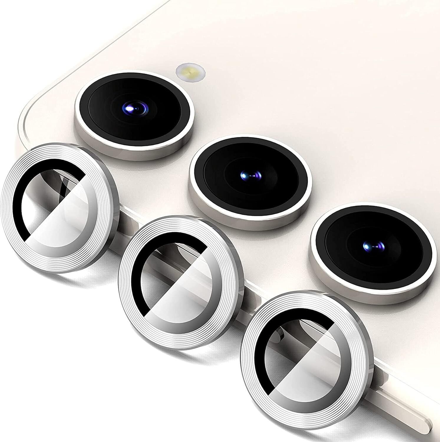 TELESHIELD Back Camera Lens Glass Protector for SAMSUNG GALAXY S24 PLUS SILVER CAMERA LENS PROTECTOR RING-picture-36
