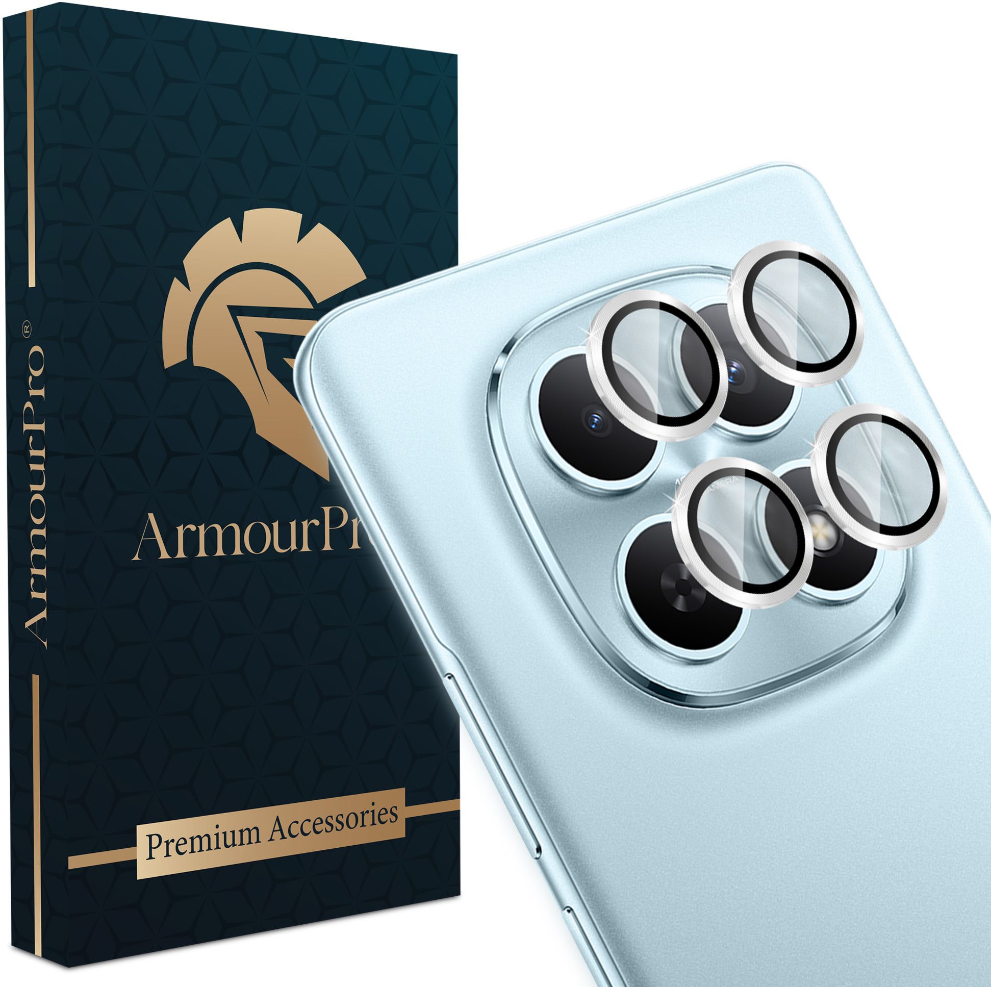 ArmourPro Back Camera Lens Ring Guard Protector for Redmi Note 15 5G, Redmi Note 15, Silver Alloy Camera Rings-image-23