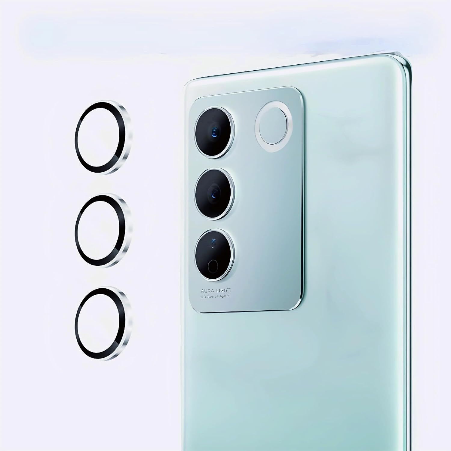 TELESHIELD Back Camera Lens Glass Protector for VIVO V27 PRO SILVER CAMERA LENS PROTECTOR RING-picture-33