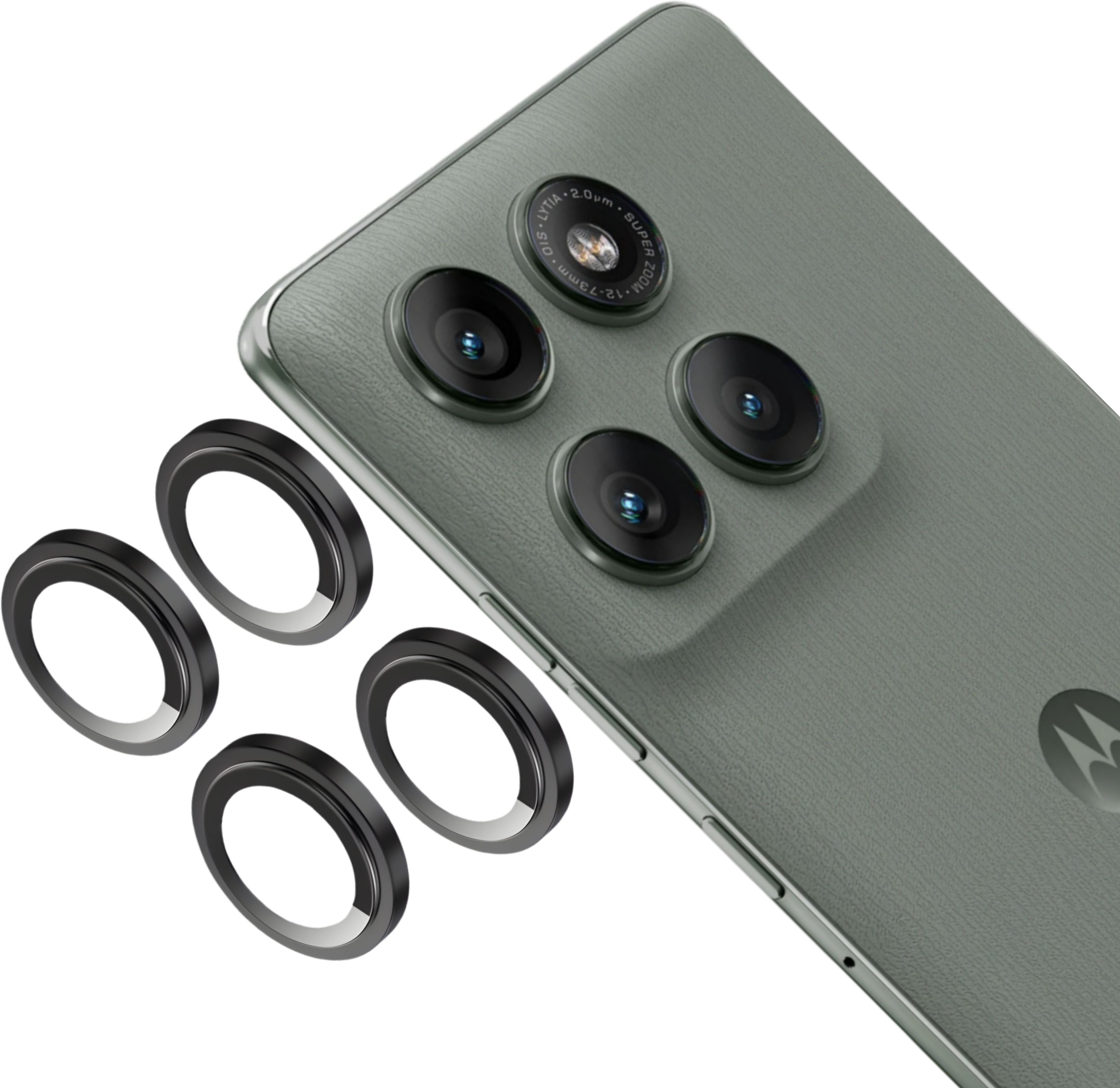 MOBCART Back Camera Lens Ring Guard Protector, Camera Lens Glass Protector for Moto Edge 60 Pro - 9H Tempered Glass, HD Clarity, Scratch-Resistant, Black-picture-19