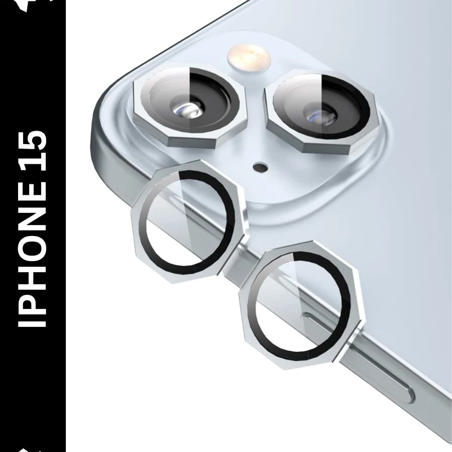 Bulkwala Back Camera Lens Ring Guard Protector for Octagon Camera Lens Protector for iphone 15 (Blue).-image-7