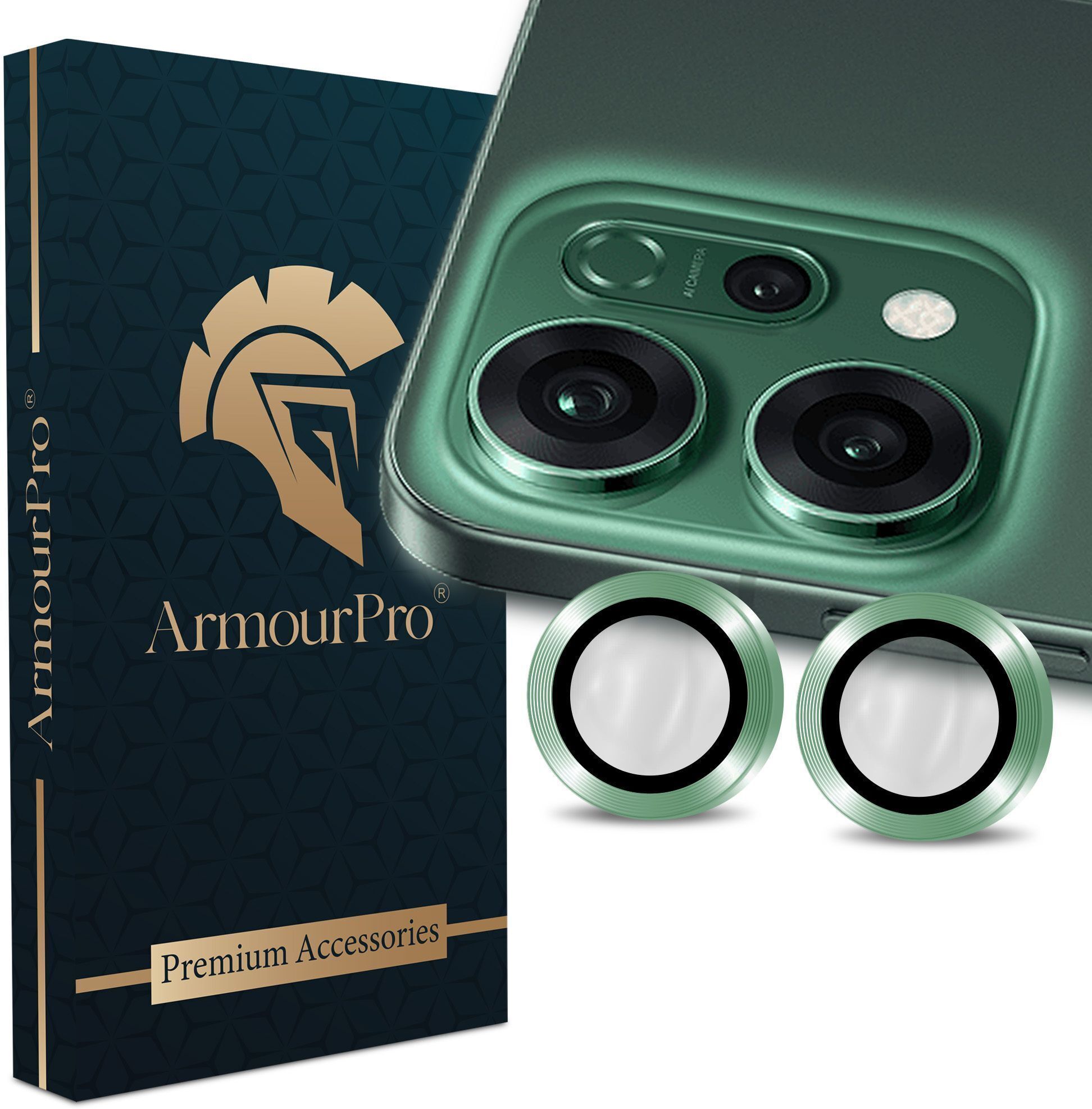ArmourPro Back Camera Lens Ring Guard Protector for Oppo Reno 14 5G, Oppo Reno 14, Green Camera Rings-image-33