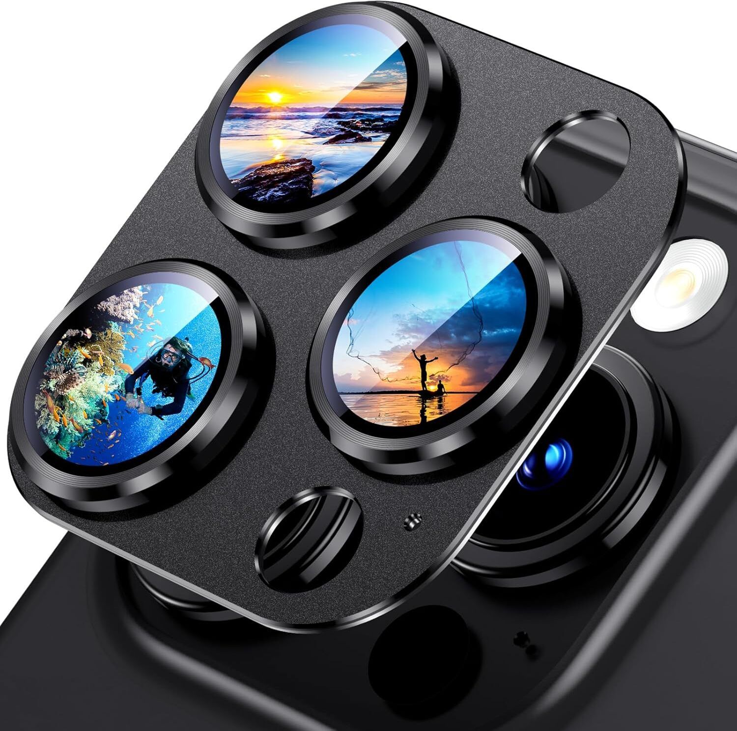 Linber Back Camera Lens Glass Protector for Apple iPhone 15 Pro / Apple iPhone 15 Pro Max-picture-10
