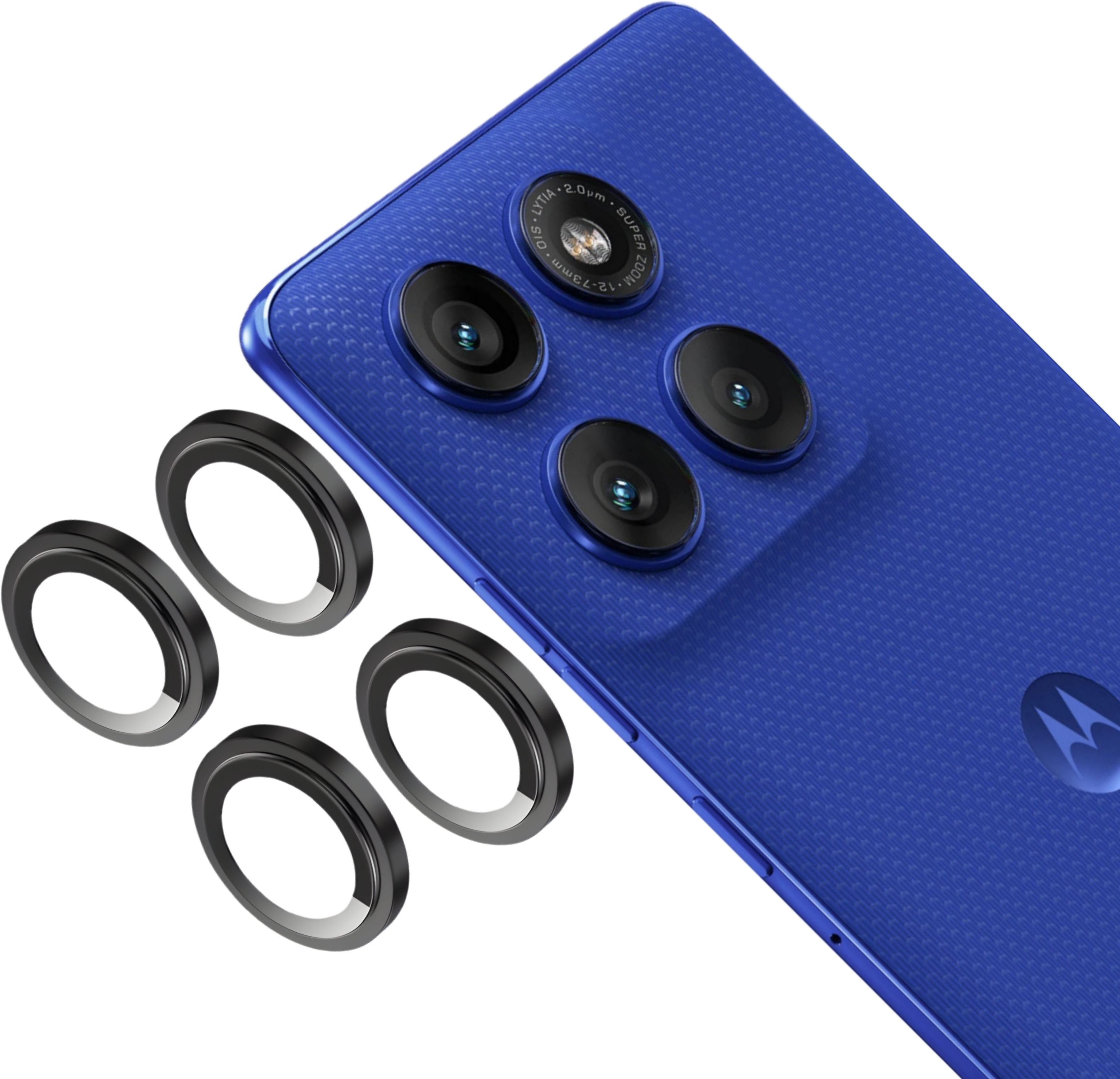 MOBCART Back Camera Lens Ring Guard Protector, Camera Lens Glass Protector for Moto Edge 60 Pro - 9H Tempered Glass, HD Clarity, Scratch-Resistant, Black-picture-24