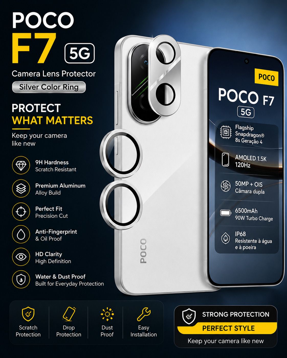 Sole Theory Back Camera Lens Glass Protector for Poco X8 Pro Max 5G, Poco X8 Pro Max, Full Camera Coverage-image-6