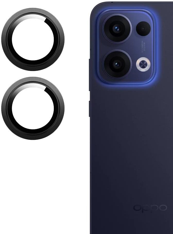 RESOLUTE Back Camera Lens Glass Protector for OPPO RENO 13 5G BLACK CAMERA LENS PROTECTOR RING-image-1