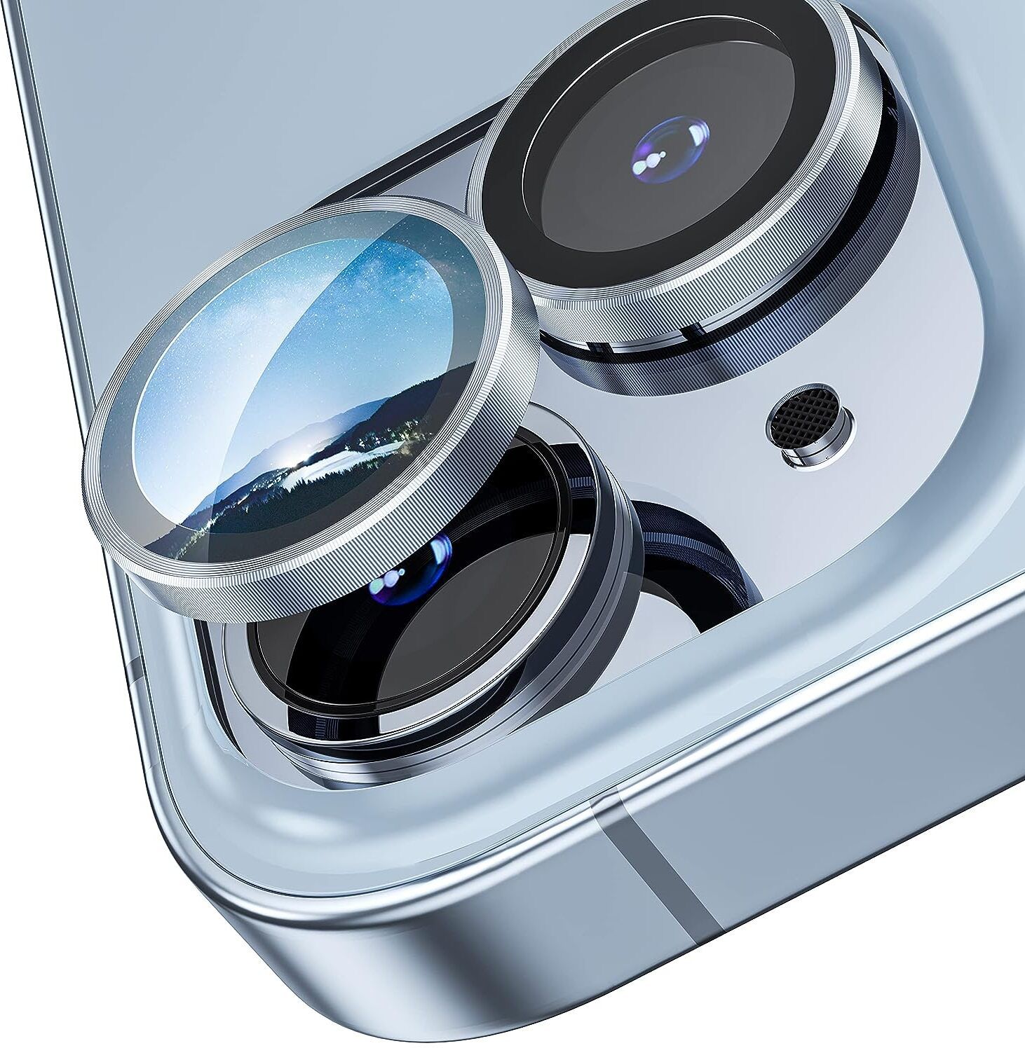 VOSKI Back Camera Lens Ring Guard Protector for iPhone 15 Anti Scratch Camera Lens Protector Metal Ring-image-16