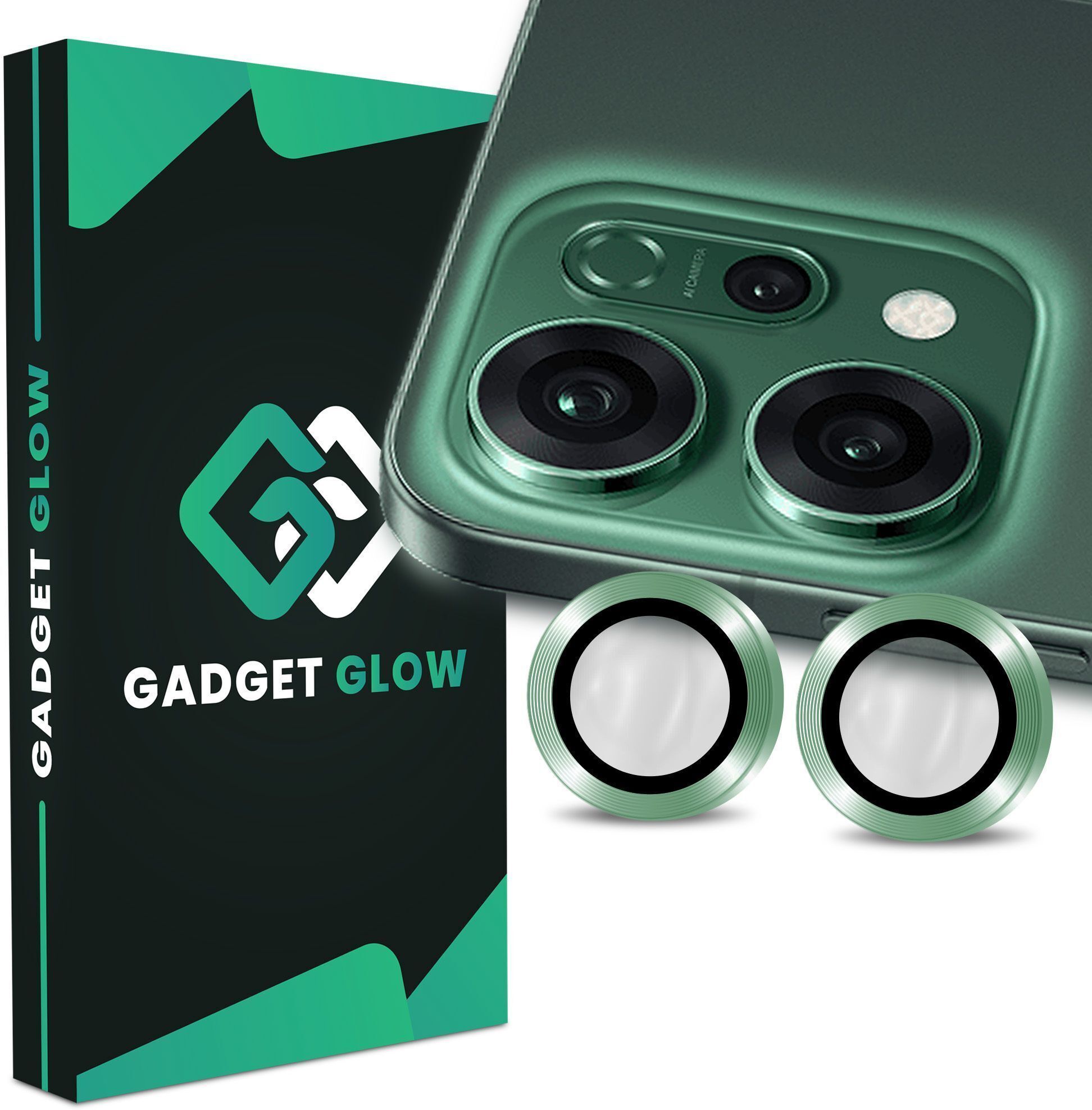 Gadget Glow Back Camera Lens Ring Guard Protector for Oppo Reno 14 5G, Green Camera Ring-image-32
