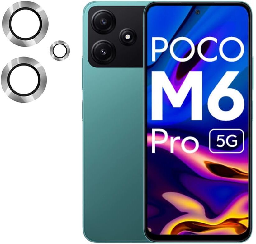OBSTINATE Back Camera Lens Glass Protector for POCO M6 PRO SILVER CAMERA LENS PROTECTOR RING-image-41