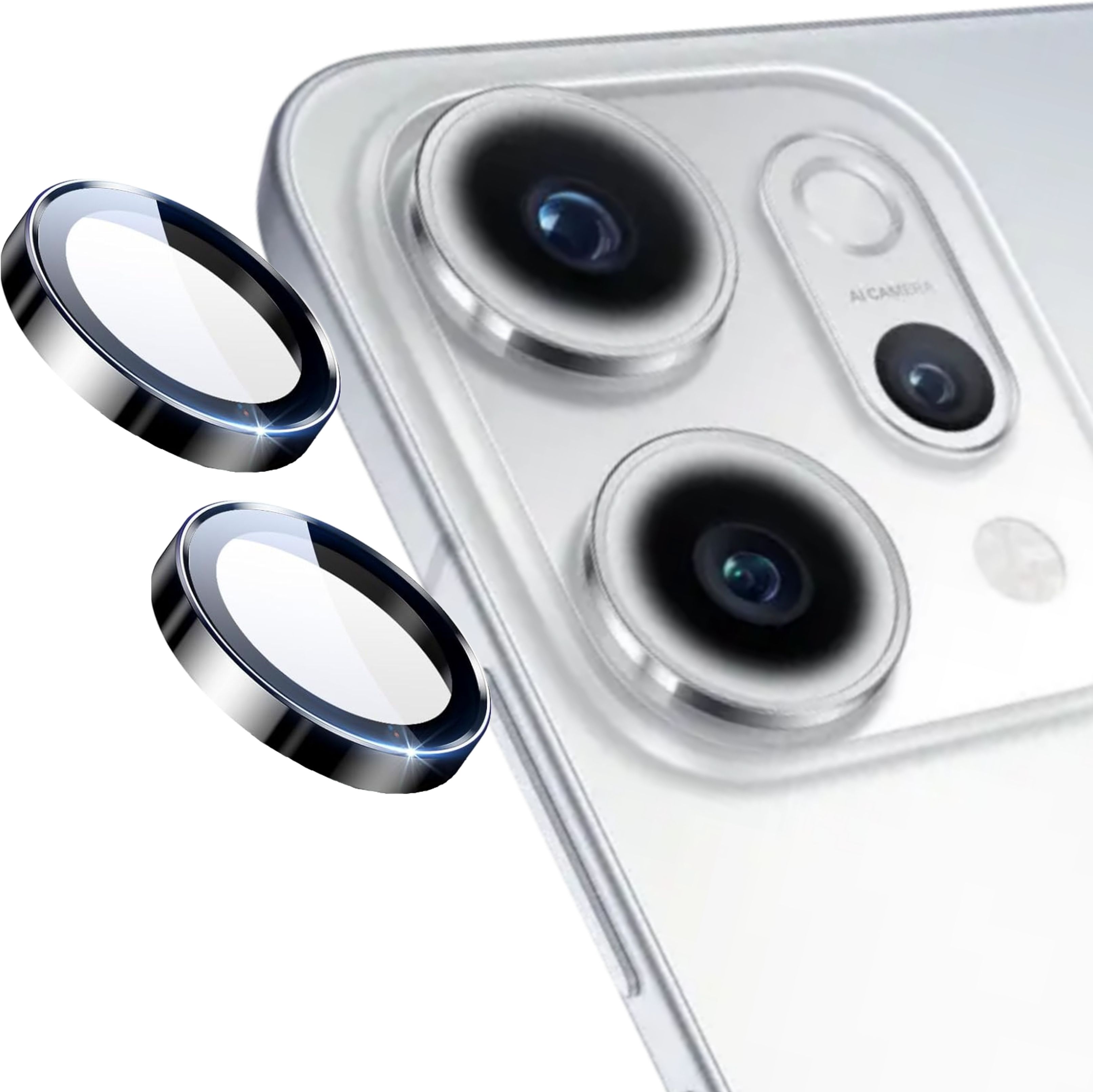 MOBCART Back Camera Lens Glass Protector, Camera Lens Ring Guard Protector for Oppo Reno 14 5G – 9H Tempered Glass, HD Clarity, Scratch-Resistant, Black Ring-picture-11