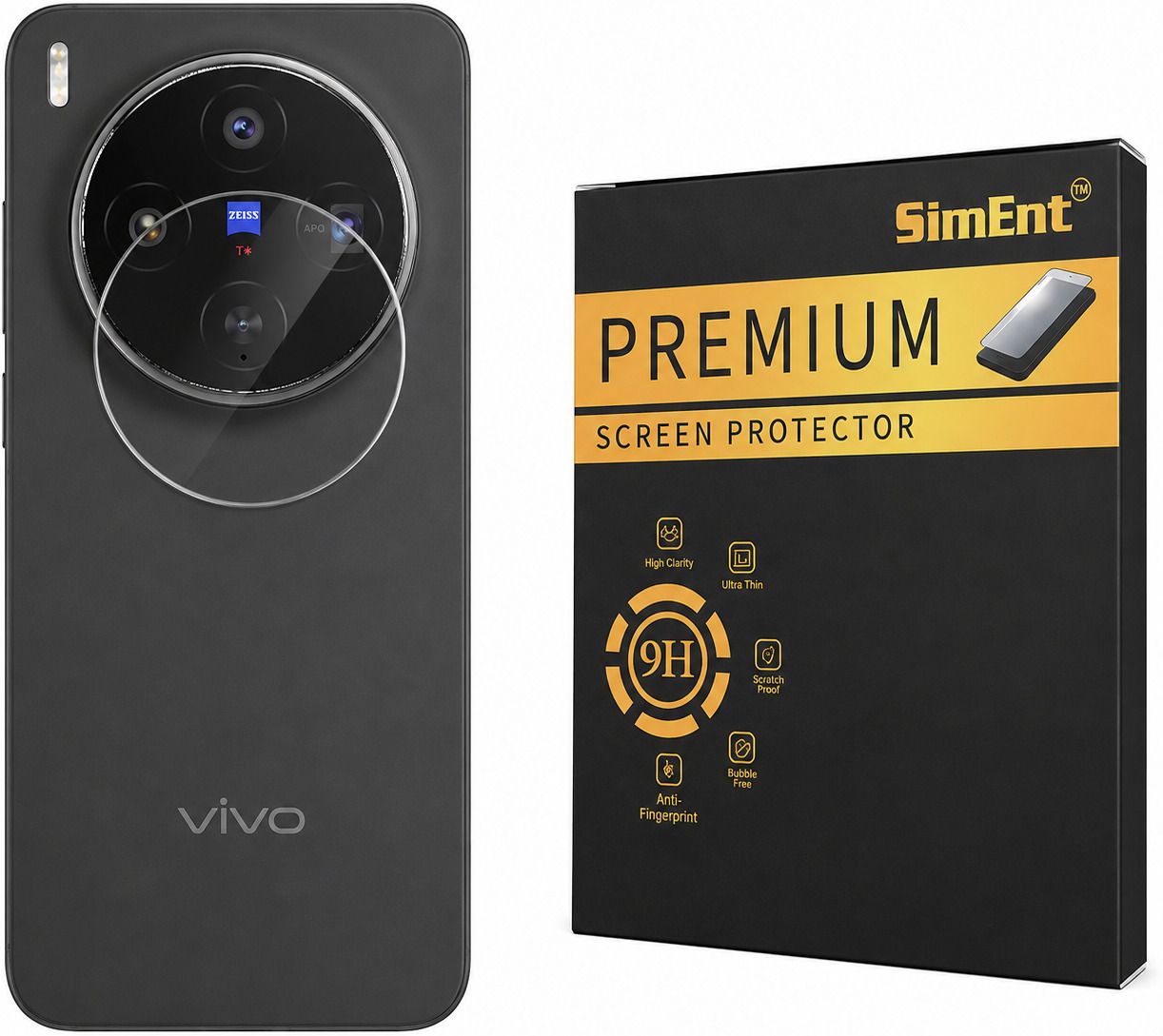 SimEnt Back Camera Lens Glass Protector for Vivo X300, Flexible 9H+ Lens Protector, HD Clear-image-18