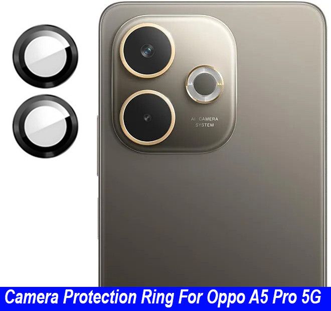 Zyxo Back Camera Lens Ring Guard Protector for Oppo A5 Pro [ Black Metal Ring with 9H Glass] Set of 1-image-15