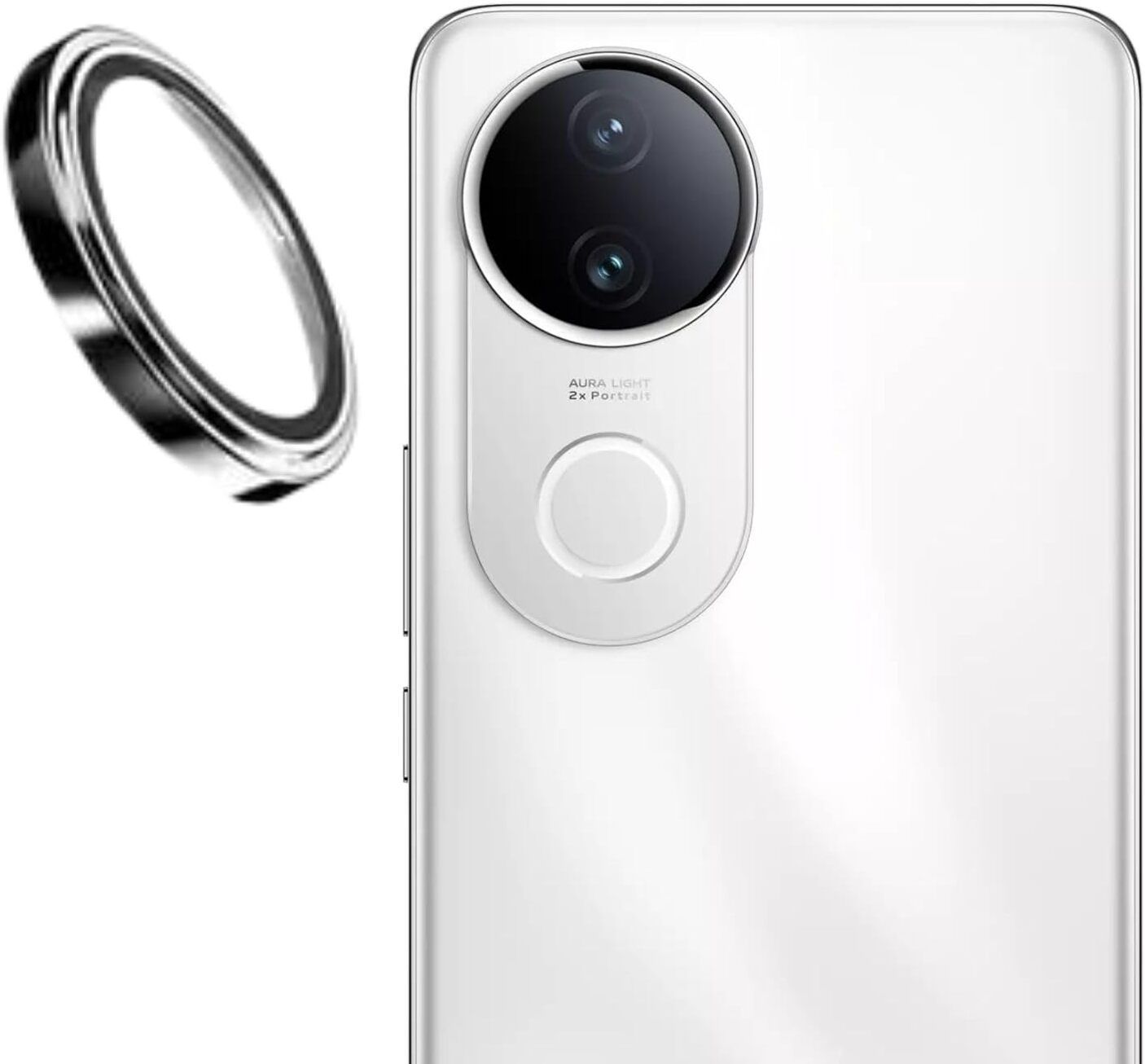 Besmon Back Camera Lens Ring Guard Protector for Vivo V50e 5G Camera Lens Protector Tempered Glass with Metal Ring-image-21