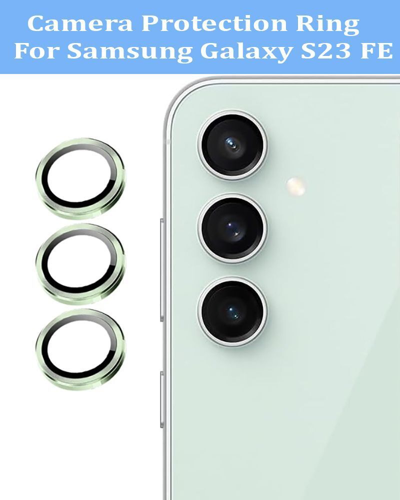 DC DEAL CLUES Back Camera Lens Glass Protector for Samsung Galaxy S23 FE [Green Metal Alloy Camera Ring with 9H Glass] Set of 1-image-45