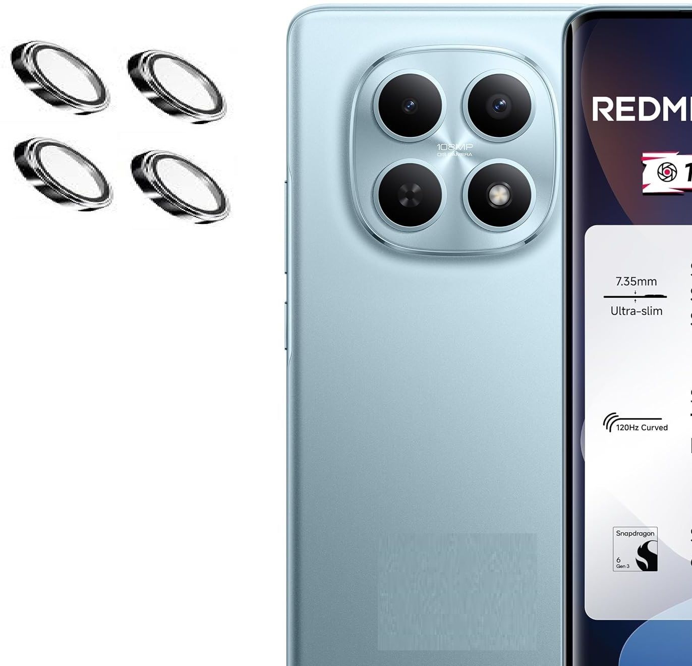 ASVALBUY Back Camera Lens Glass Protector for REDMI Note 15 5G, [RING]-image-38