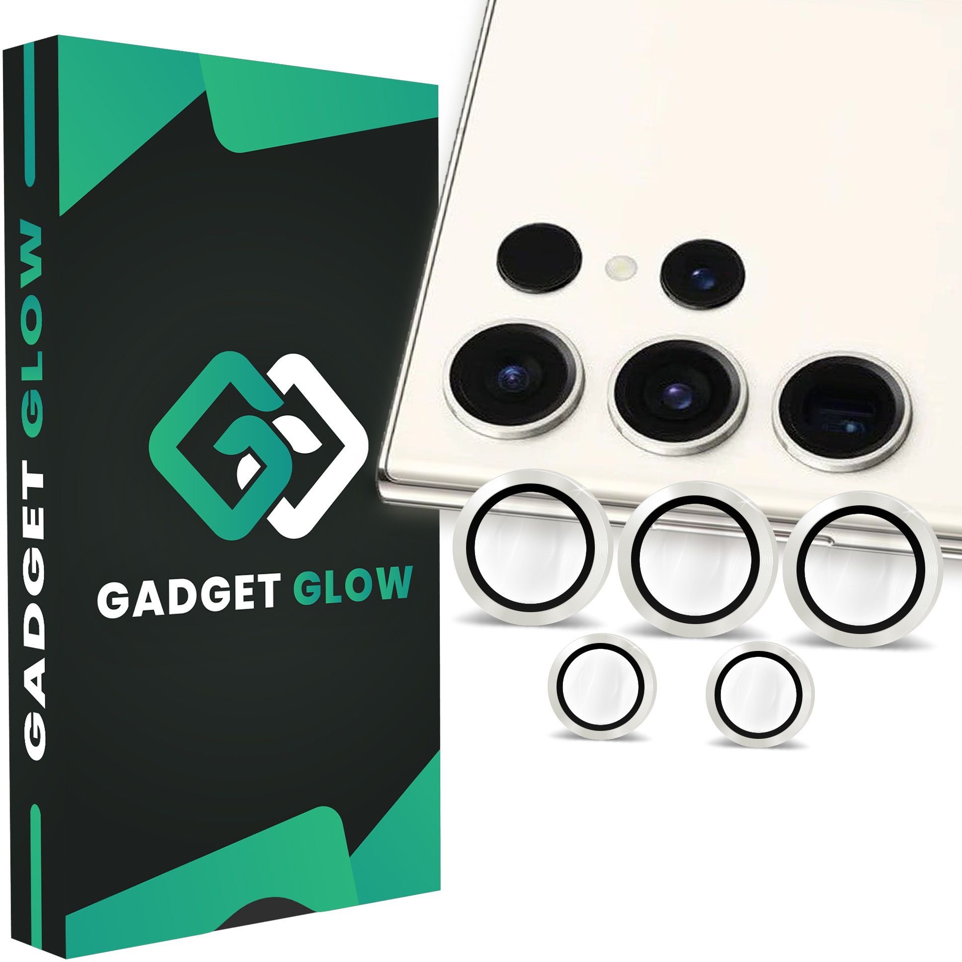 Gadget Glow Back Camera Lens Ring Guard Protector for Samsung Galaxy S23 Ultra 5G, Samsung S23 Ultra 5G, SIlver Camera Ring-image-22