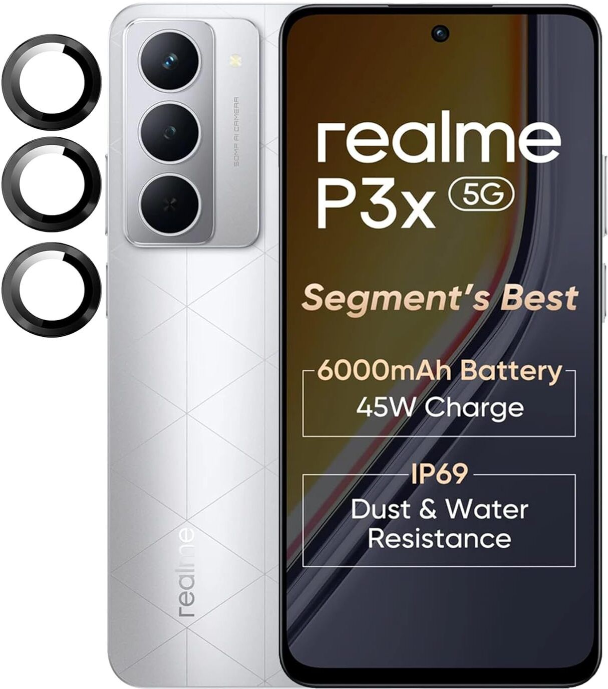 RESOLUTE Back Camera Lens Glass Protector for REALME P3X 5G BLACK CAMERA LENS PROTECTOR RING-image-32