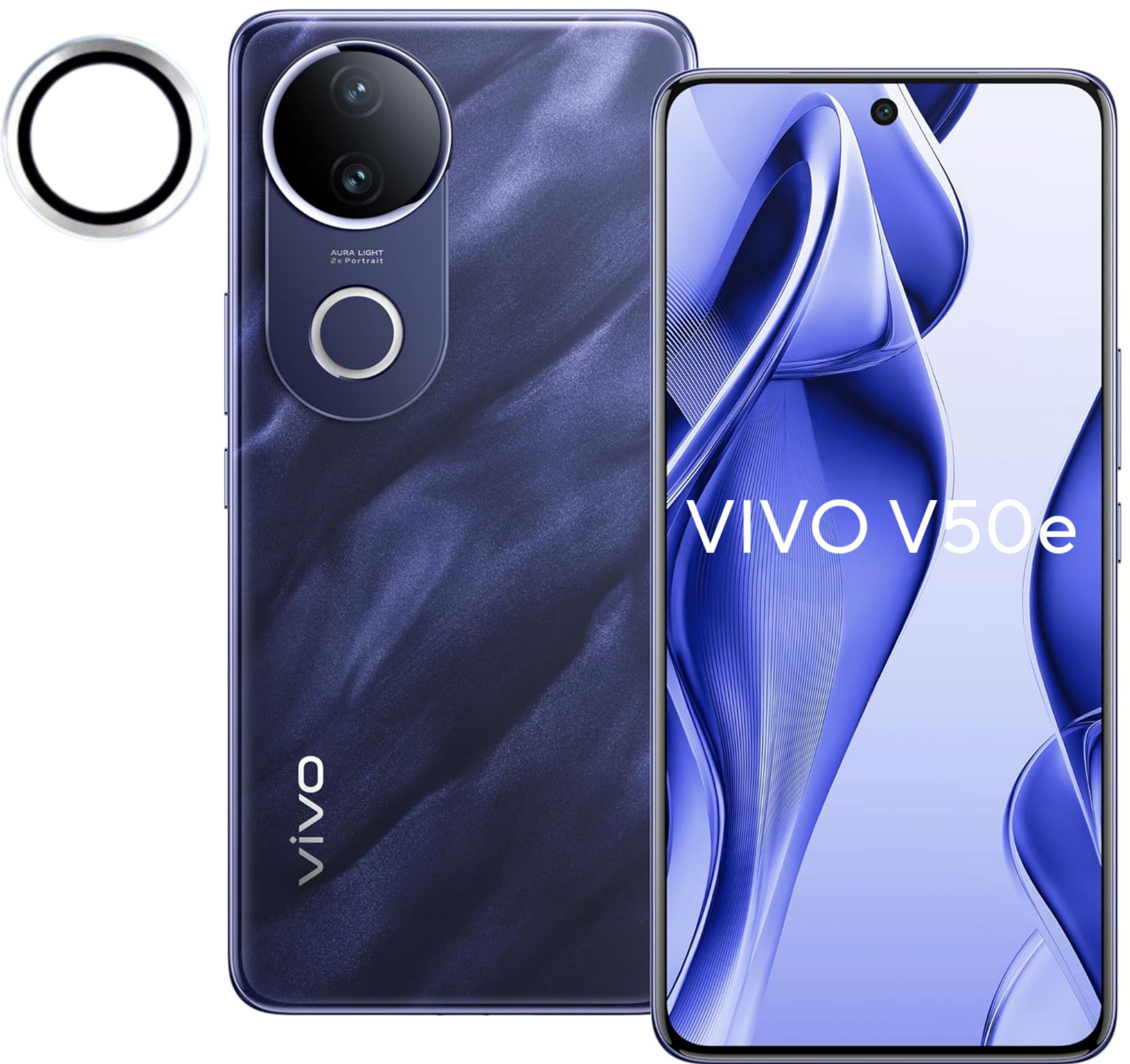 MOBCART Back Camera Lens Glass Protector, Camera Lens Ring Guard Protector for Vivo V50e - 9H Tempered Glass, HD Clarity, Scratch-Resistant, Silver-picture-16