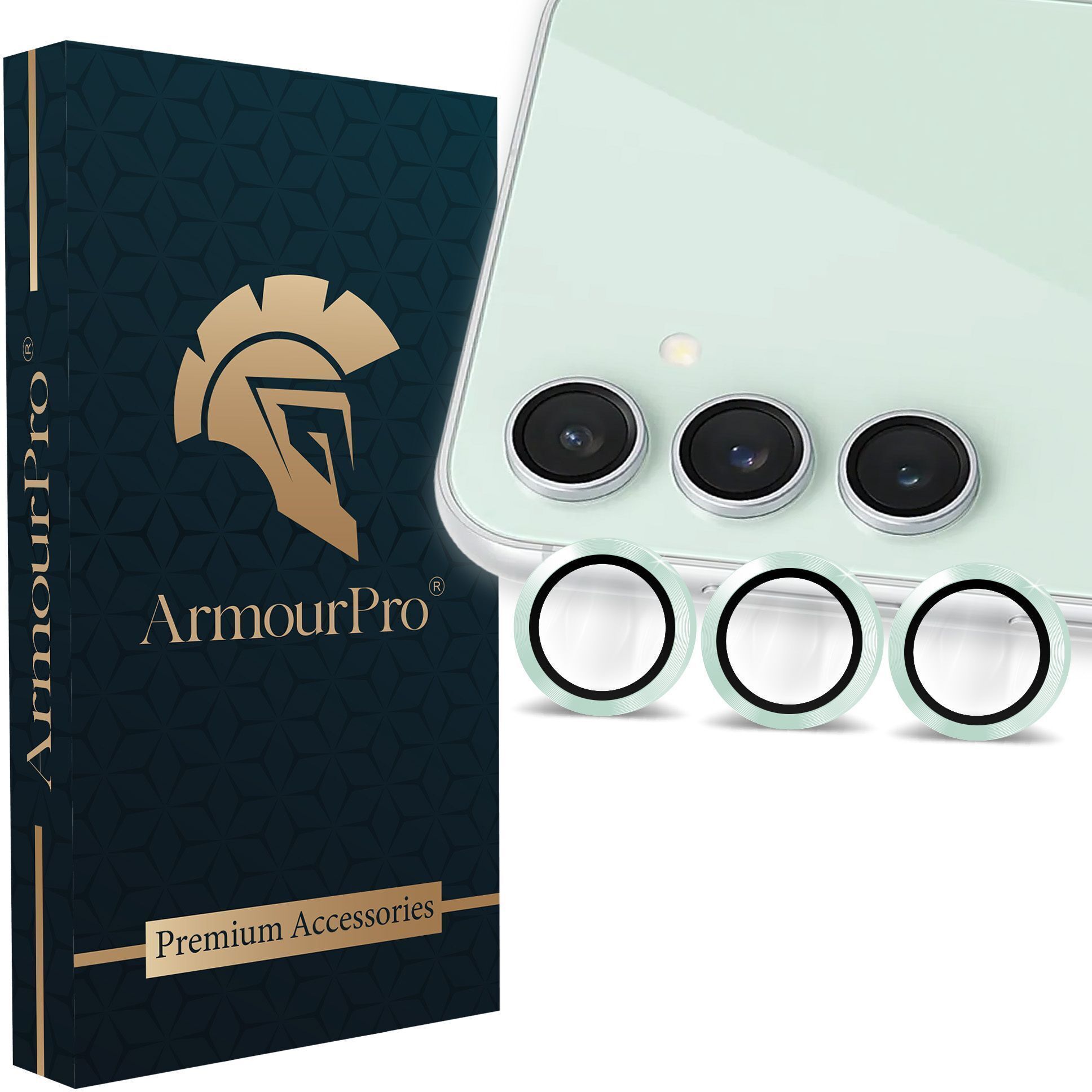 ArmourPro Back Camera Lens Ring Guard Protector for Samsung S23 FE 5G, Samsung S24 5G, Samsung S23 Plus 5G, Green Camera Ring-image-25