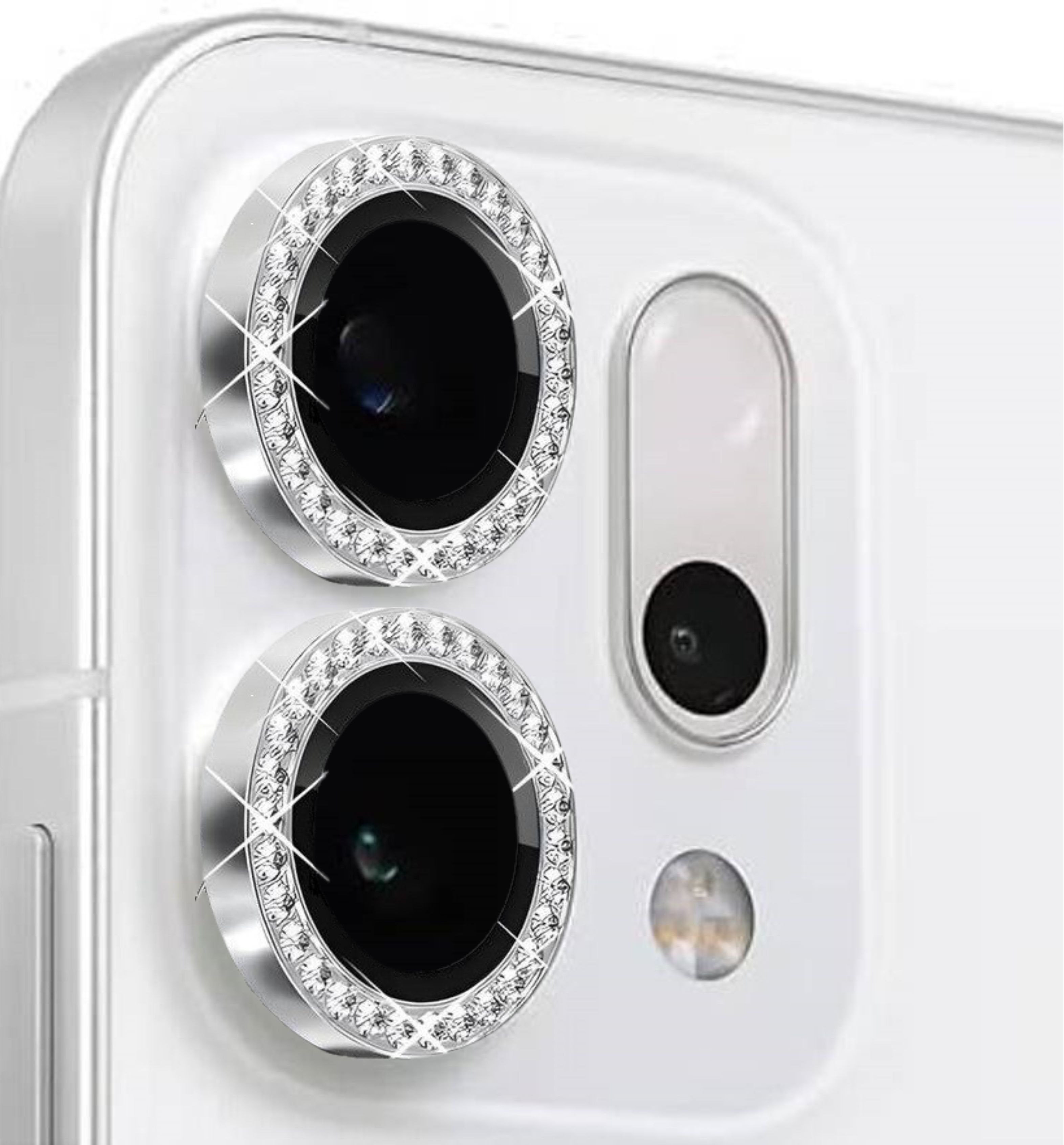 Mobeezy Back Camera Lens Ring Guard Protector for Oppo reno 14, Oppo reno 14 Pro, Silver diamond-image-35