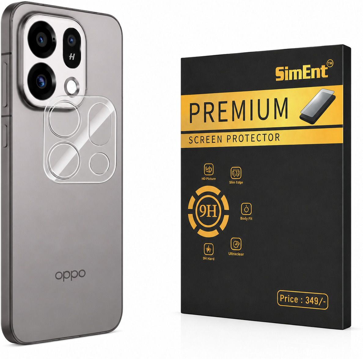 SimEnt Back Camera Lens Glass Protector for Oppo Find X9s, Flexible 9H Guard, Not a Glass-picture-41