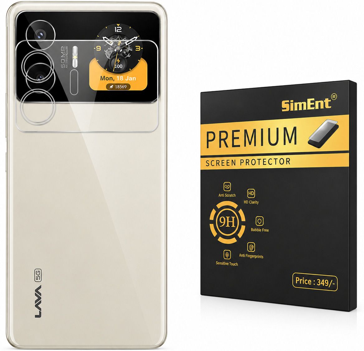 SimEnt Back Camera Lens Glass Protector for Lava Blaze Duo 3, 9H Flexible-picture-47