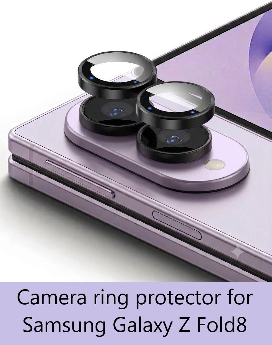 KHR Back Camera Lens Ring Guard Protector for Samsung Galaxy Z Fold8 5G HQ 9H Camera Glass Metal Ring Protector-image-12