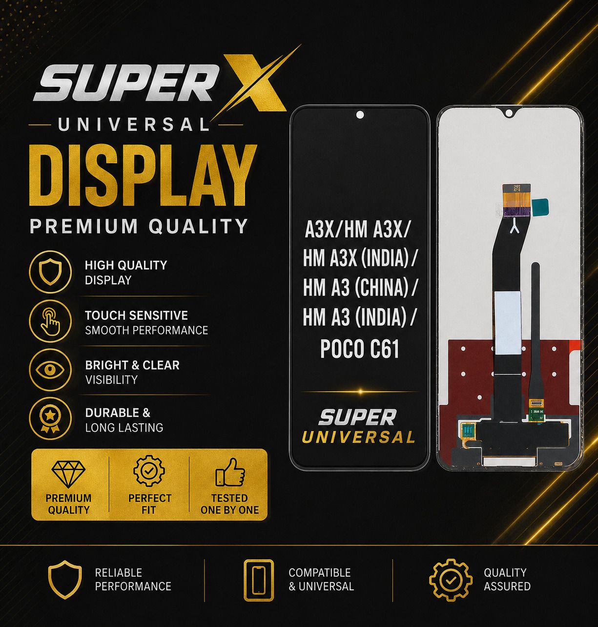 friends12mobile LCD Mobile Display for POCO & REDMI ''A3X/HM A3X/HM A3X (INDIA) /HM A3 (CHINA) / HM A3 (INDIA) / POCO C61-image-40