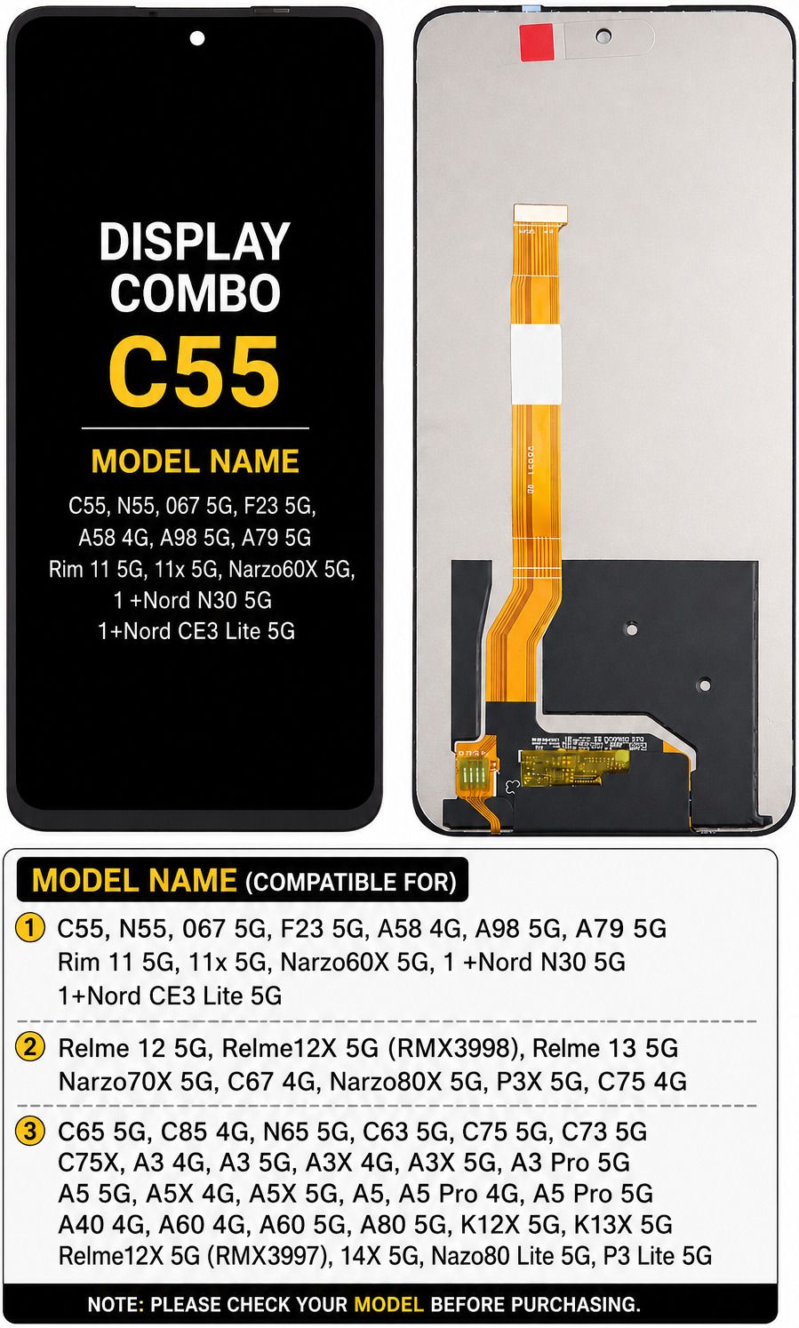 friends12mobile LCD Mobile Display for OPPO &REALME REALME C55,N55,067 5G.F23 5G,A58 4G,A98 5G,A79 5G Rim 11 5G-picture-40