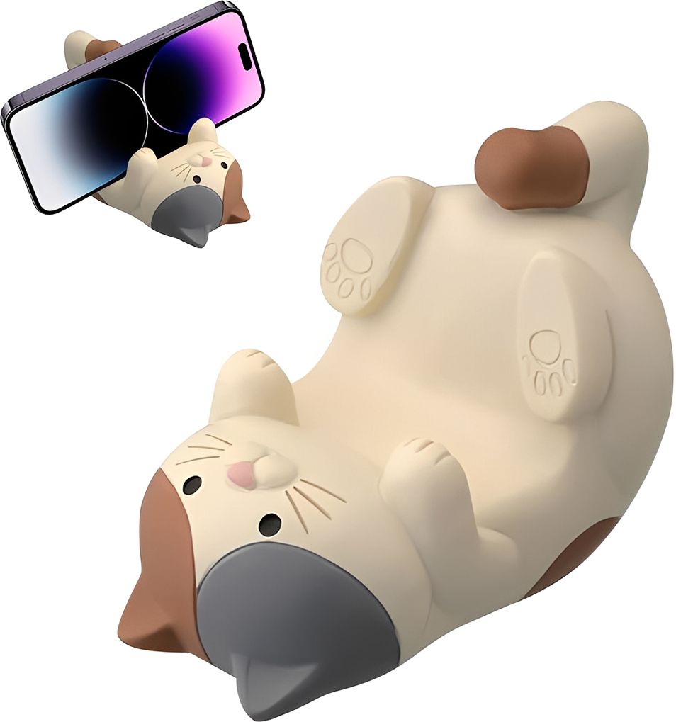 Ofifo Resin Cat Figurine Phone Holder Stand Mobile Holder-image-7