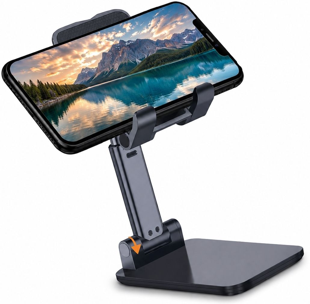 Sai Essentials Foldable Adjustable Mobile Phone Stand Holder for Desk & Table Mobile Holder-image-10