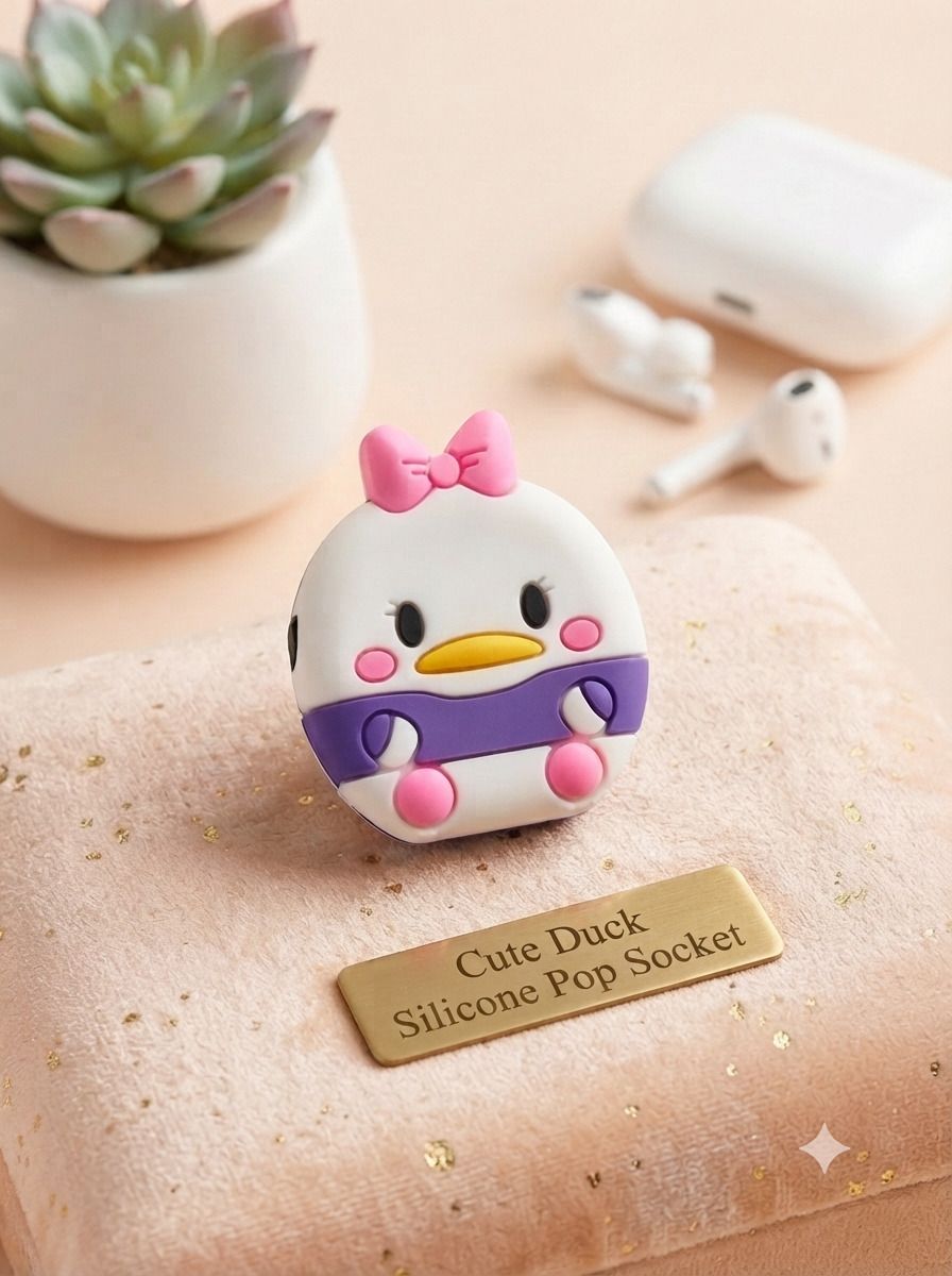 Tridentraders Cute Duck Cartoon Silicone Mobile Pop Socket Grip Holder Mobile Holder-image-19