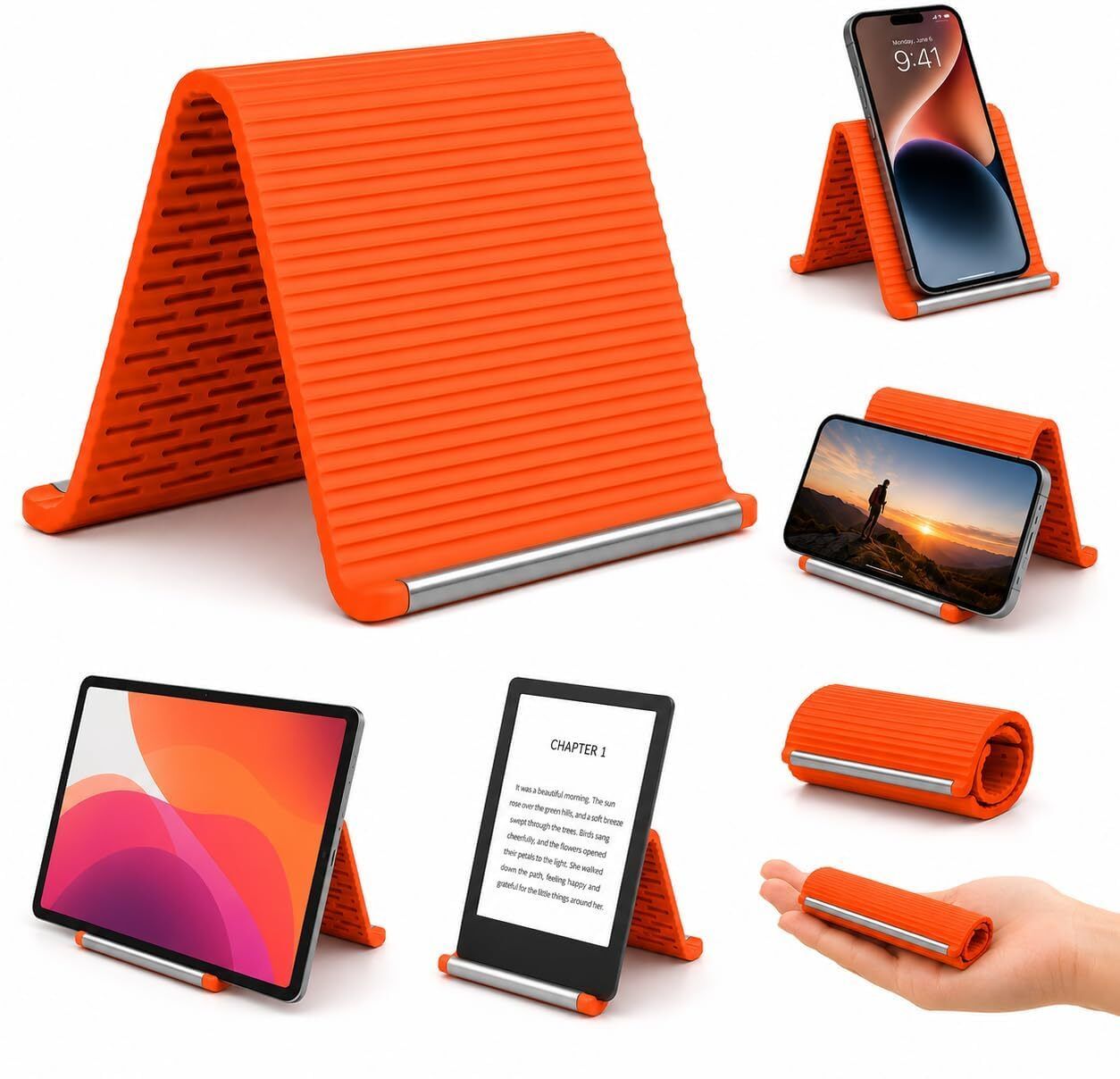 EMPORT ENTERPRISE Flexible Silicone Phone Stand with Aluminum Core, Multi-Angle Adjustable Mobile Holder-image-45