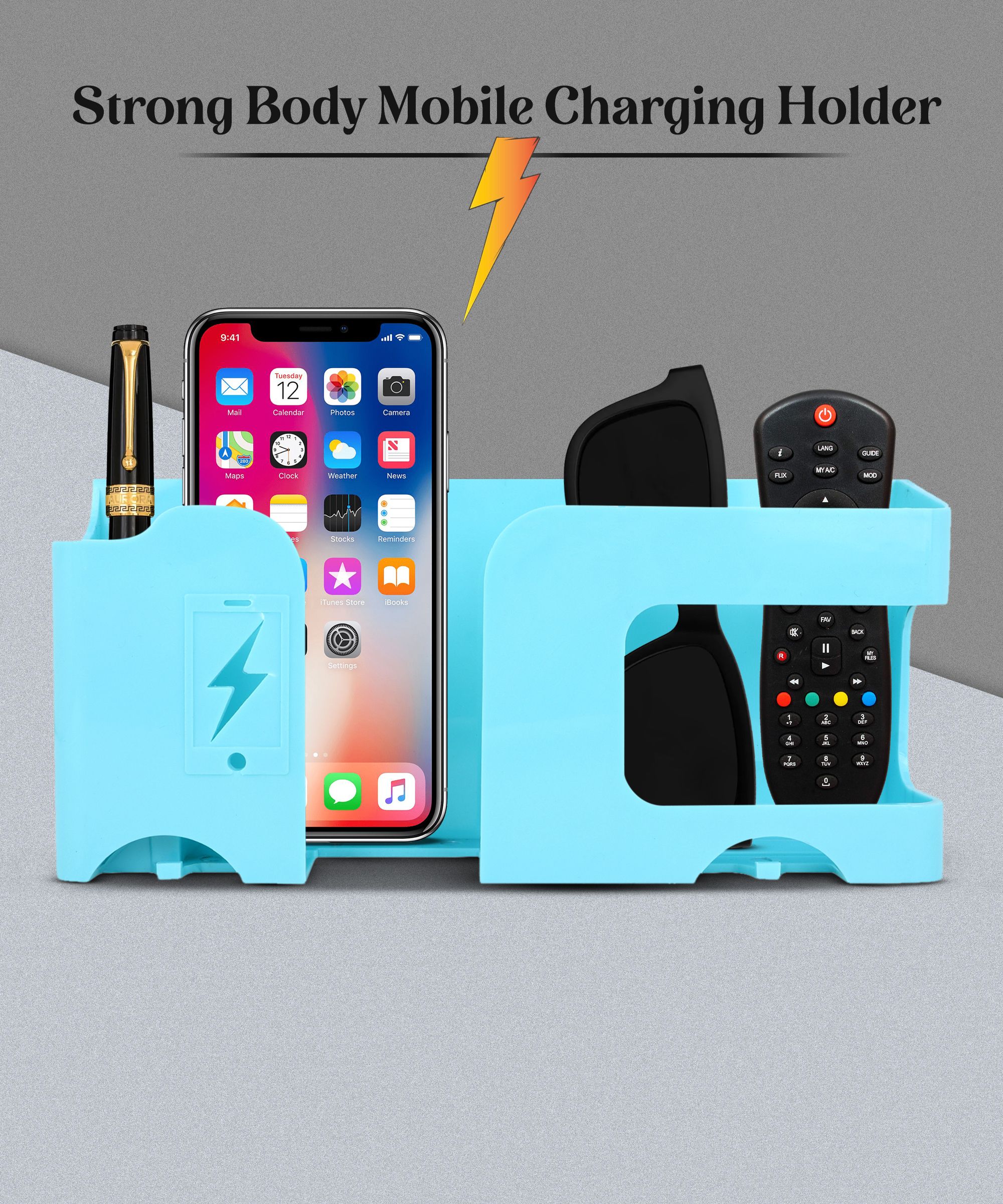 Flipkart SmartBuy Multi-Purpose Wall Mount Smartphone holder. AC TV Remote and Key Chain Hanging Mobile Holder-image-44