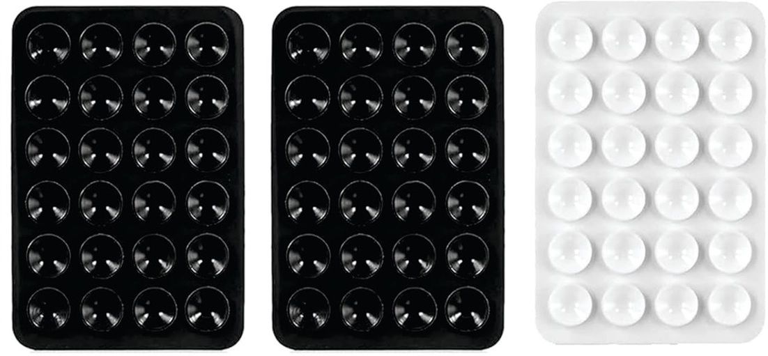 Hoccroxx 3 Pcs Suction Stickers With 24 Cups, Double Sided Silicone Case for Strong Grip Mobile Holder