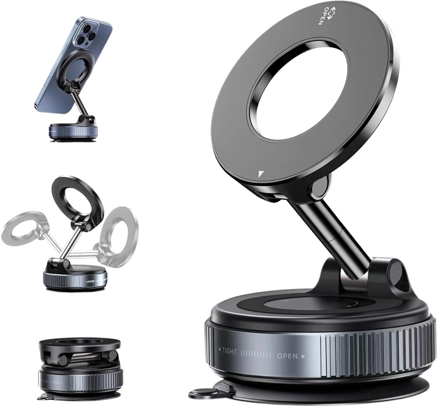 GLOWMART 360° Rotation Vacuum Magnetic Phone Holder Stand BGY1 Mobile Holder-picture-25
