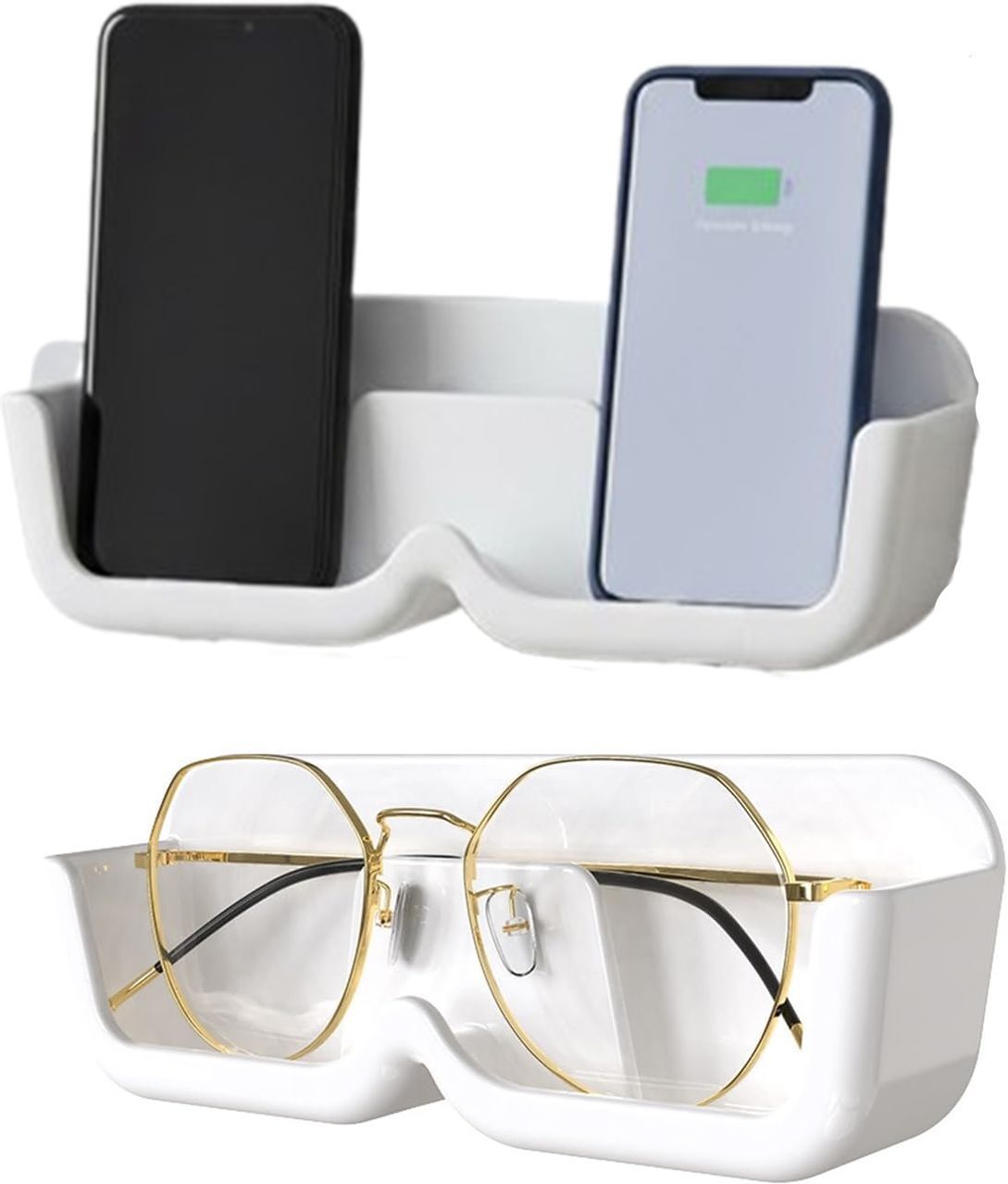 Flipkart SmartBuy Wall Mount Phone Stand with Sunglasses Slot, Mobile Charging Shelf White 2 Pics Mobile Holder-image-16