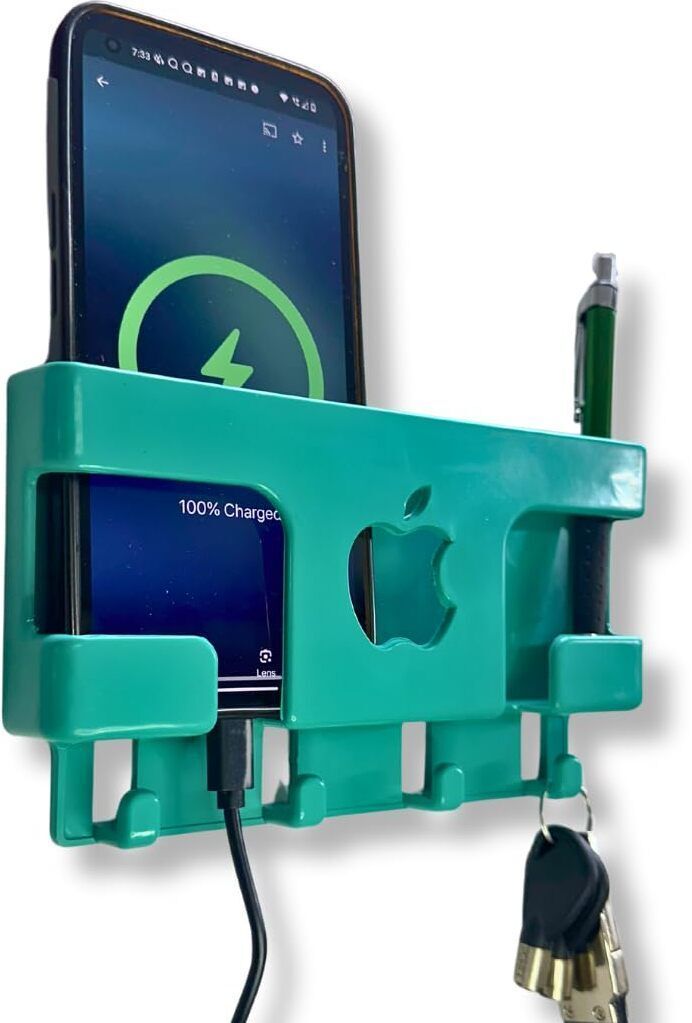 DSNS Multi purpose Wall Stand with Key chain & Remote Holder | Blue 1 Pies Mobile Holder-image-3
